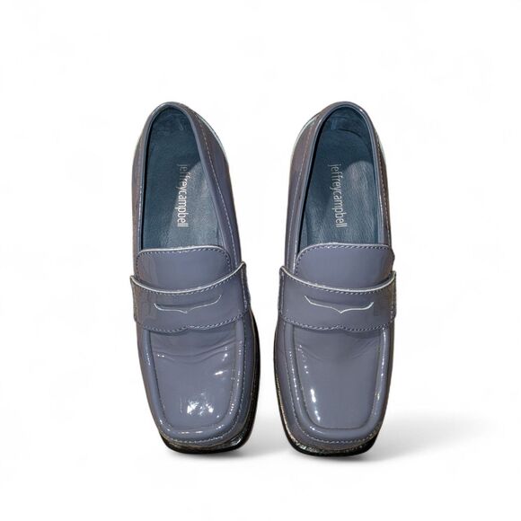 Jeffrey Campbell Glossy Blue Loafers - Picture 2 of 9